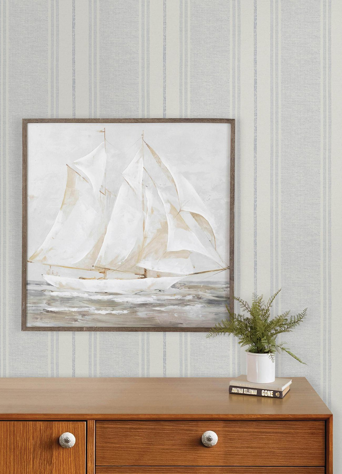York Maddox Sky Blue Flannel Stripe Wallpaper