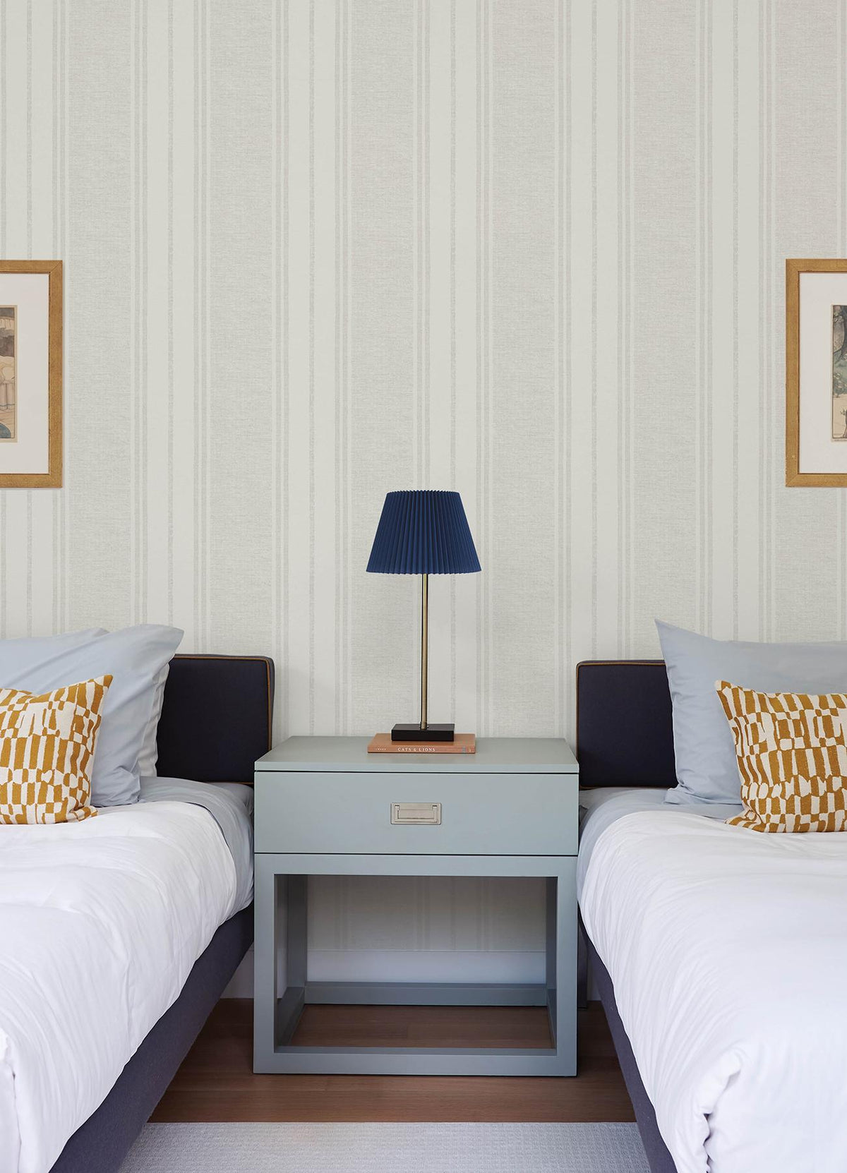 York Maddox Light Grey Flannel Stripe Wallpaper