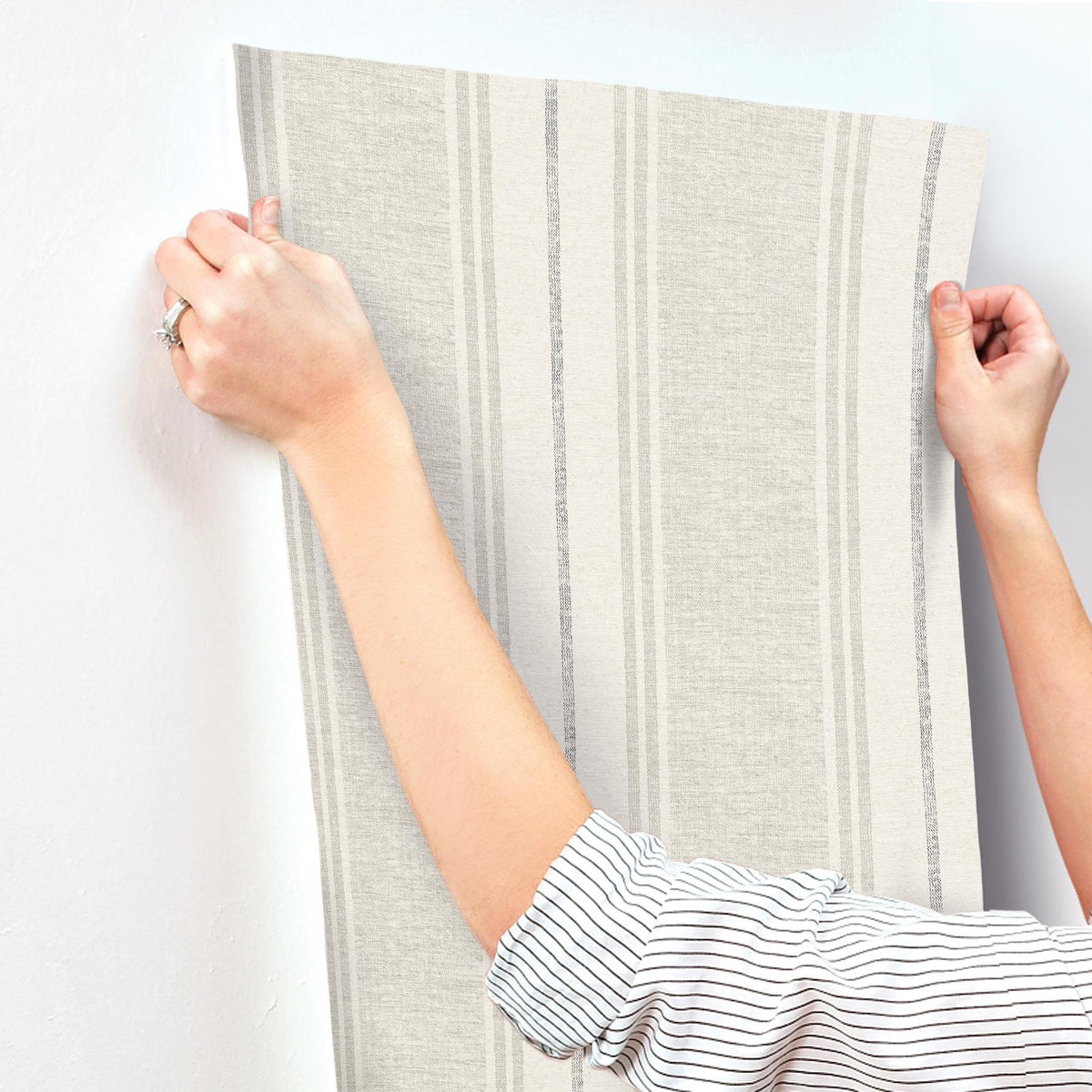 York Maddox Grey Flannel Stripe Wallpaper