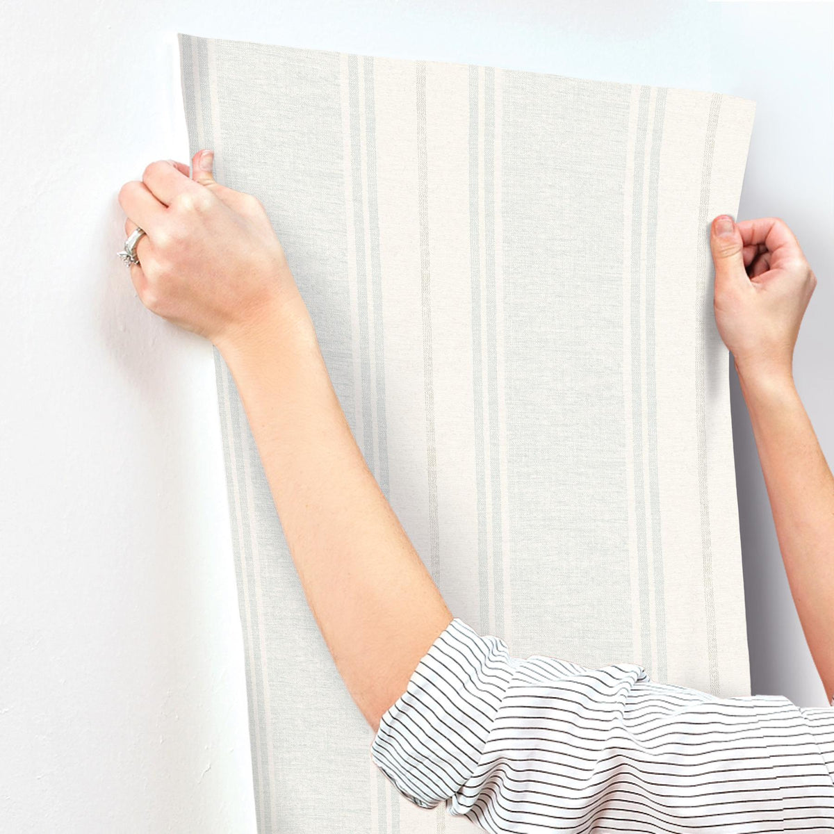 York Maddox Light Blue Flannel Stripe Wallpaper