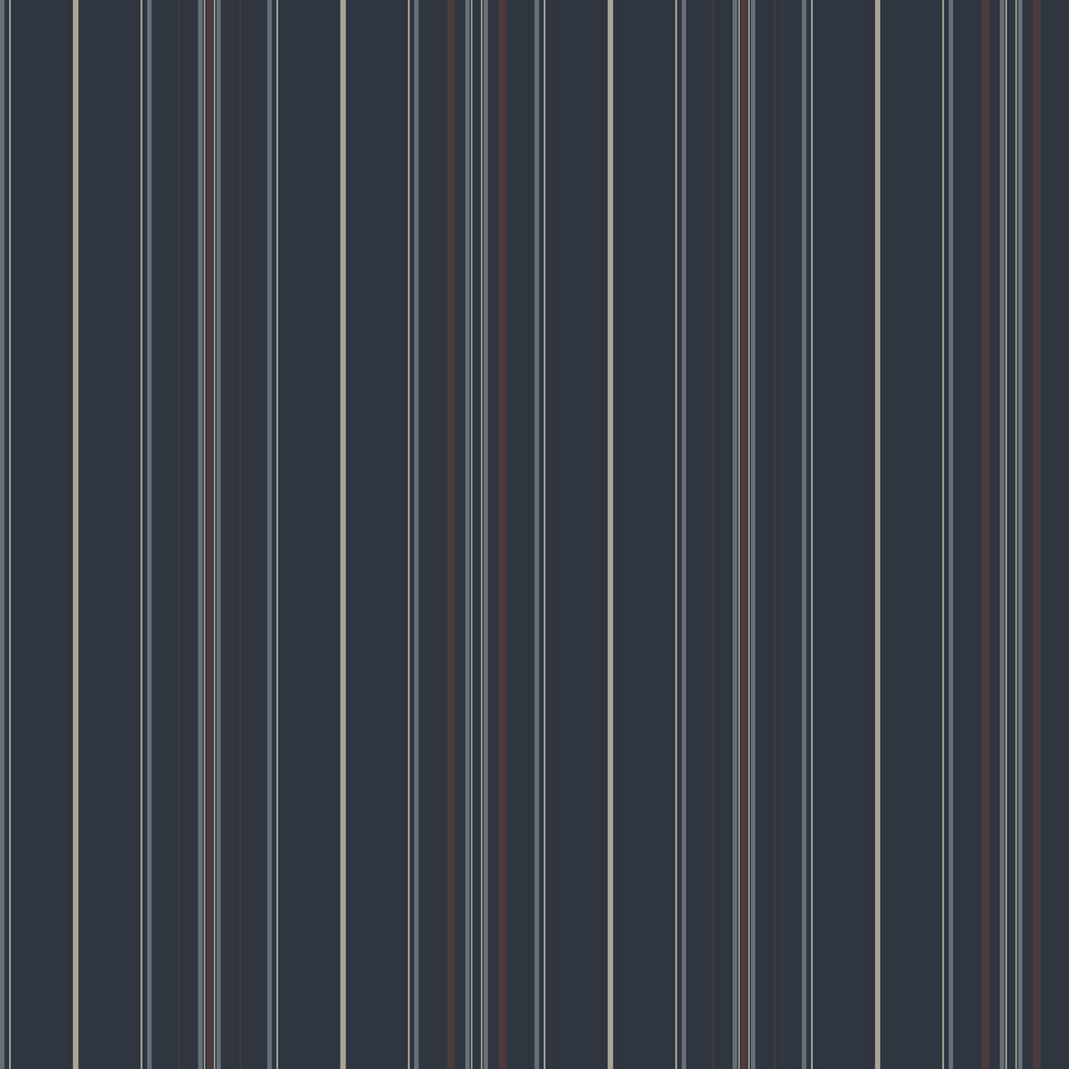 York Lascelle Navy Modern Pinstripe Wallpaper
