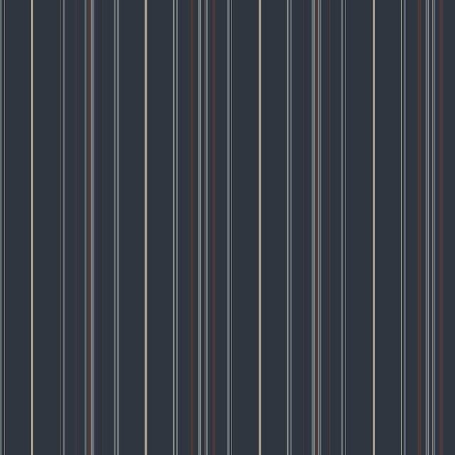 York Lascelle Navy Modern Pinstripe Wallpaper