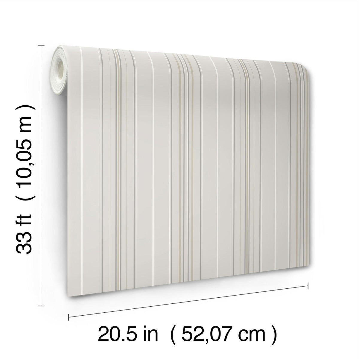 York Lascelle Light Grey Modern Pinstripe Wallpaper