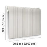 York Lascelle Light Grey Modern Pinstripe Wallpaper