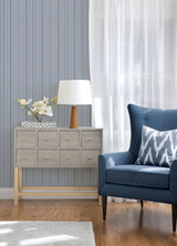 York Lascelle Light Blue Modern Pinstripe Wallpaper