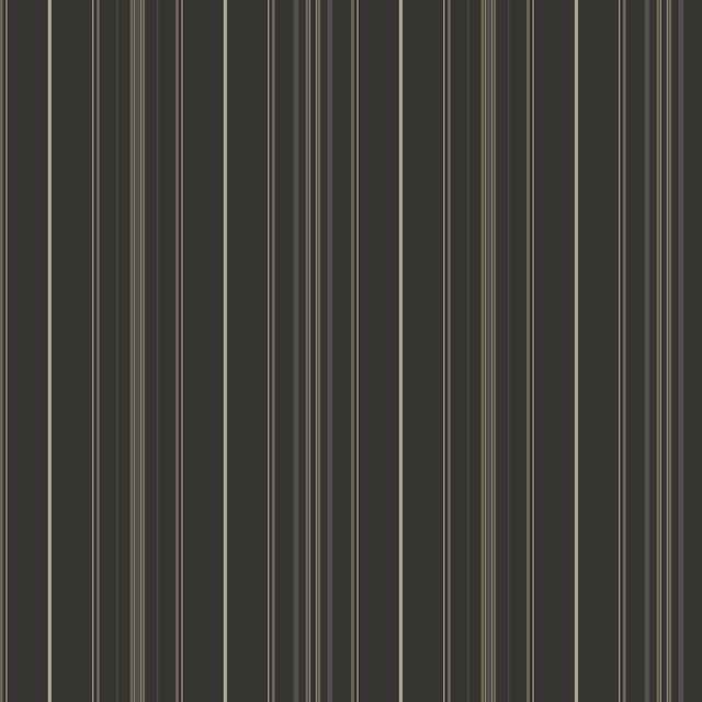 York Lascelle Black Modern Pinstripe Wallpaper