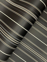 York Lascelle Black Modern Pinstripe Wallpaper