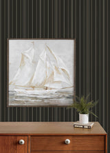 York Lascelle Black Modern Pinstripe Wallpaper