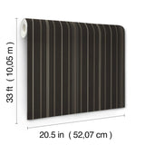 York Lascelle Black Modern Pinstripe Wallpaper