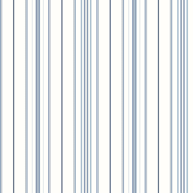 York Lascelle Blue Modern Pinstripe Wallpaper