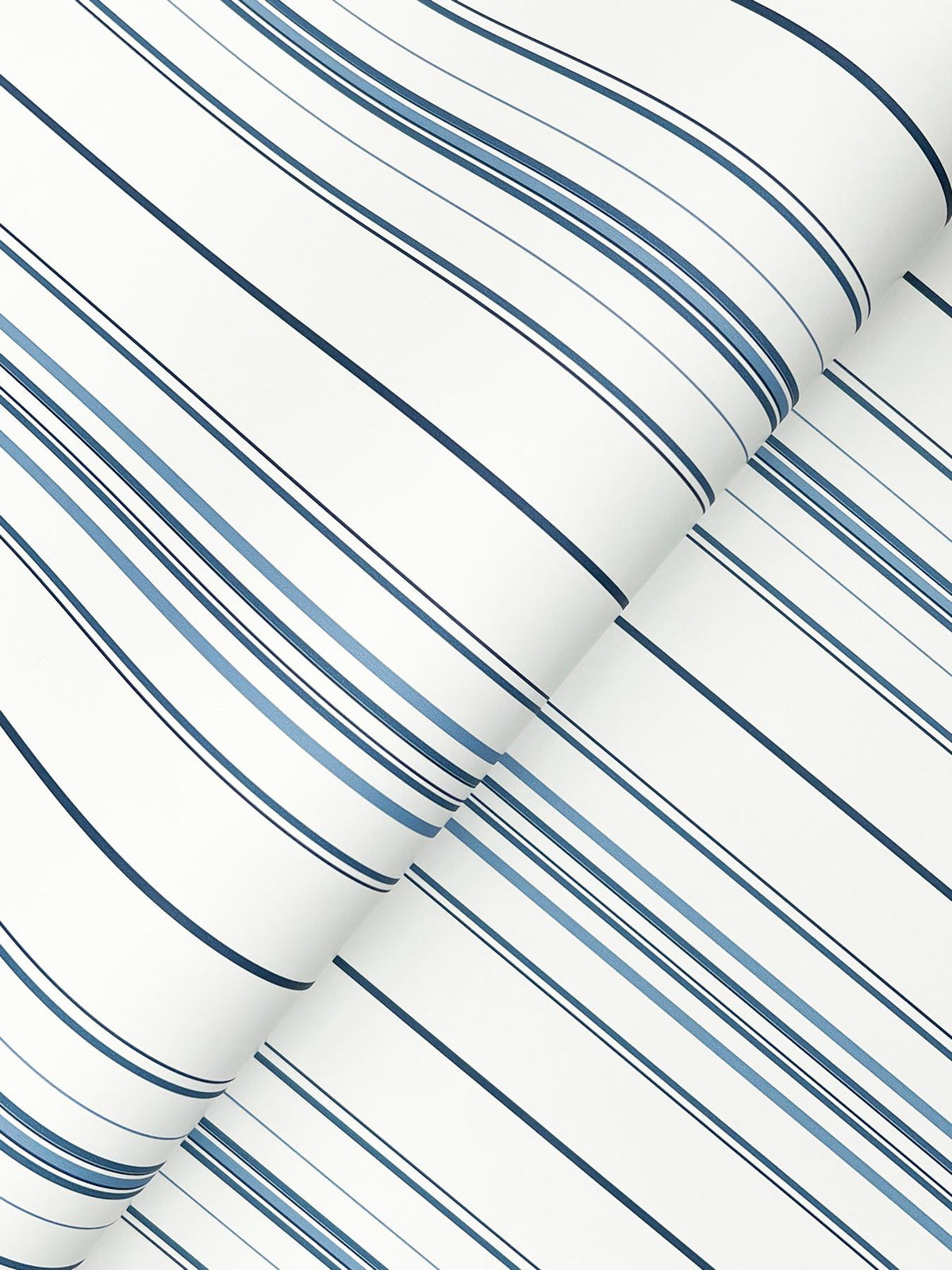 York Lascelle Blue Modern Pinstripe Wallpaper
