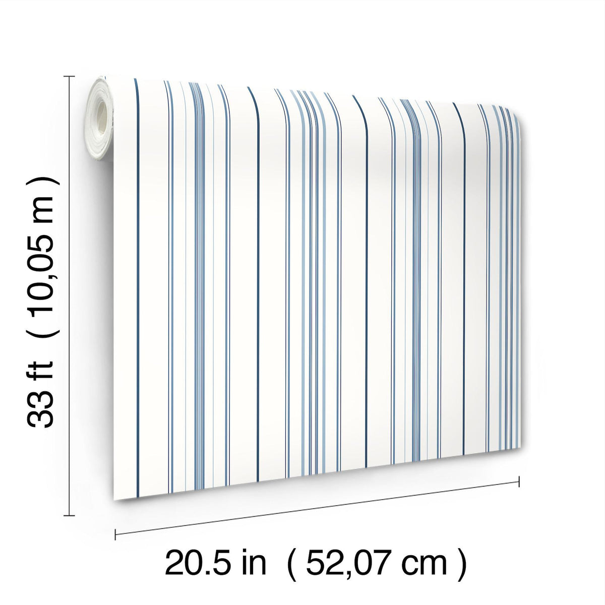 York Lascelle Blue Modern Pinstripe Wallpaper