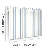 York Lascelle Blue Modern Pinstripe Wallpaper