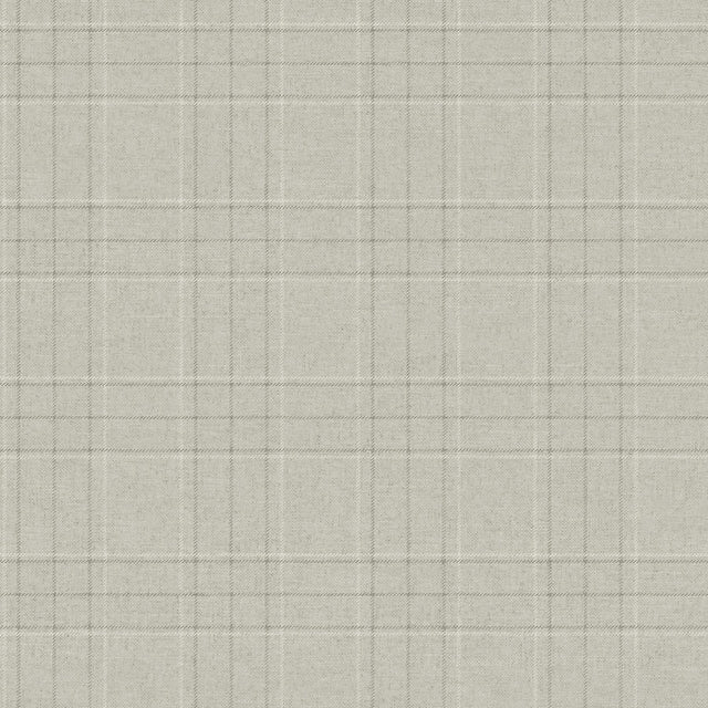 York Fox Hollow Light Grey Dashed Plaid Wallpaper