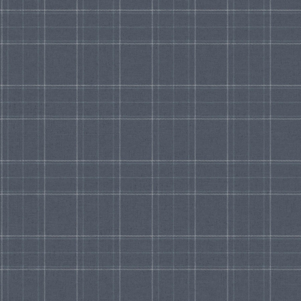 York Fox Hollow Dark Blue Dashed Plaid Wallpaper