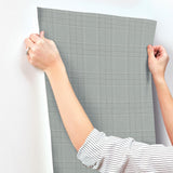 York Fox Hollow Turquoise Dashed Plaid Wallpaper