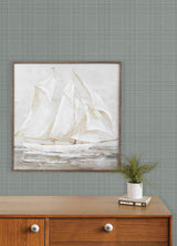York Fox Hollow Turquoise Dashed Plaid Wallpaper