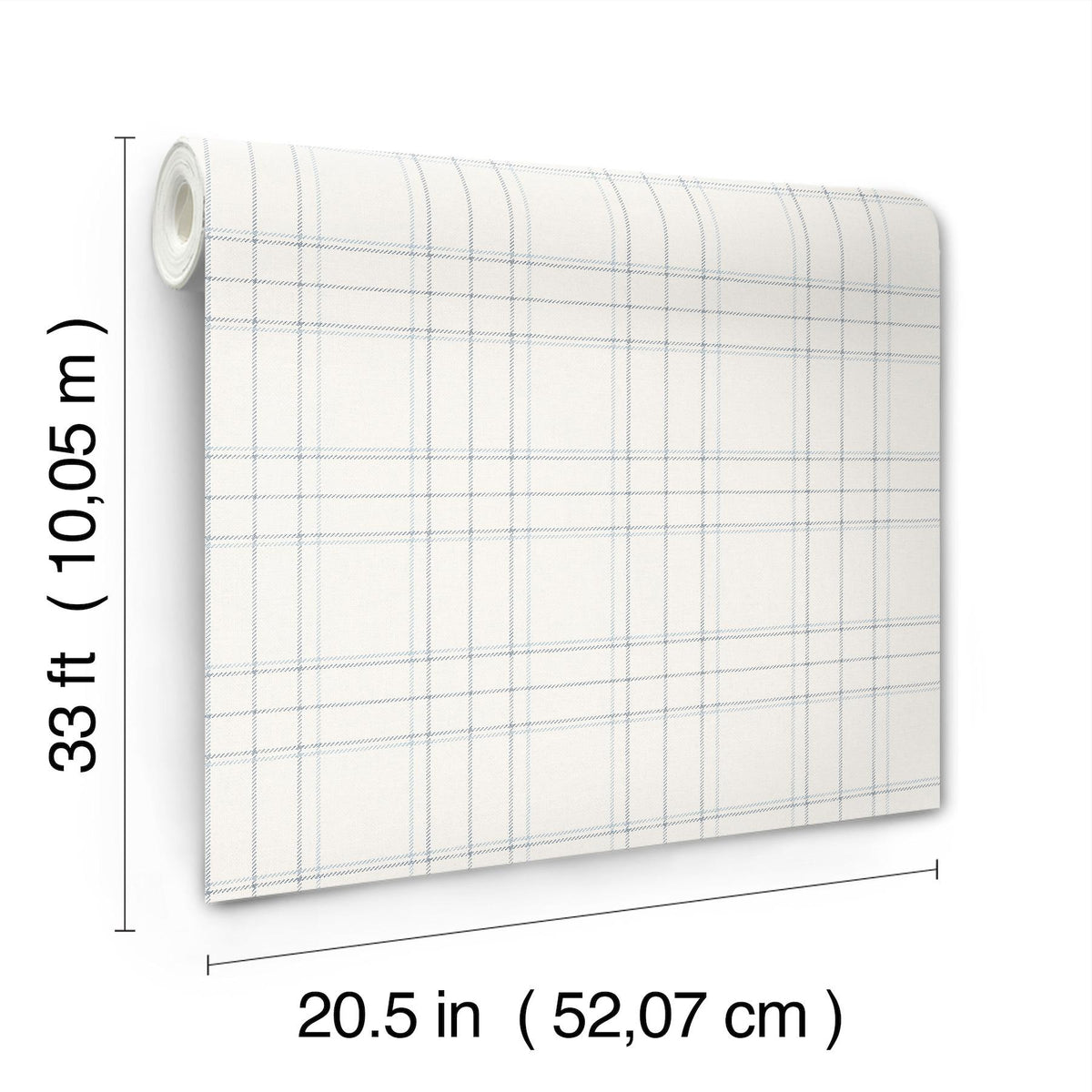 York Fox Hollow White Dashed Plaid Wallpaper