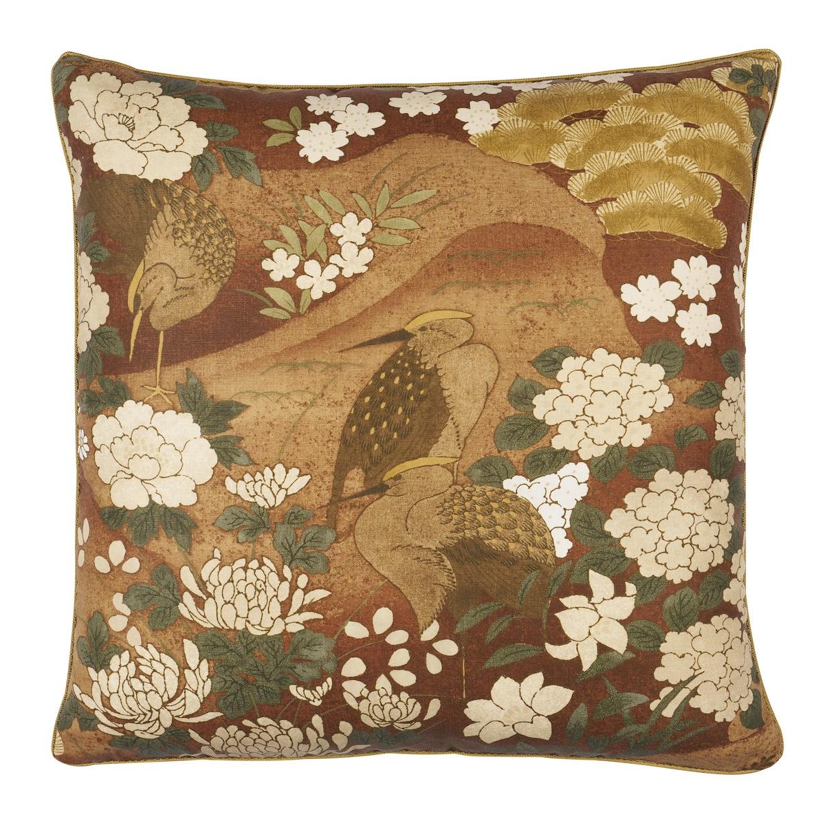 Schumacher Burgundy 18" x 18" Golden Hills Pillow