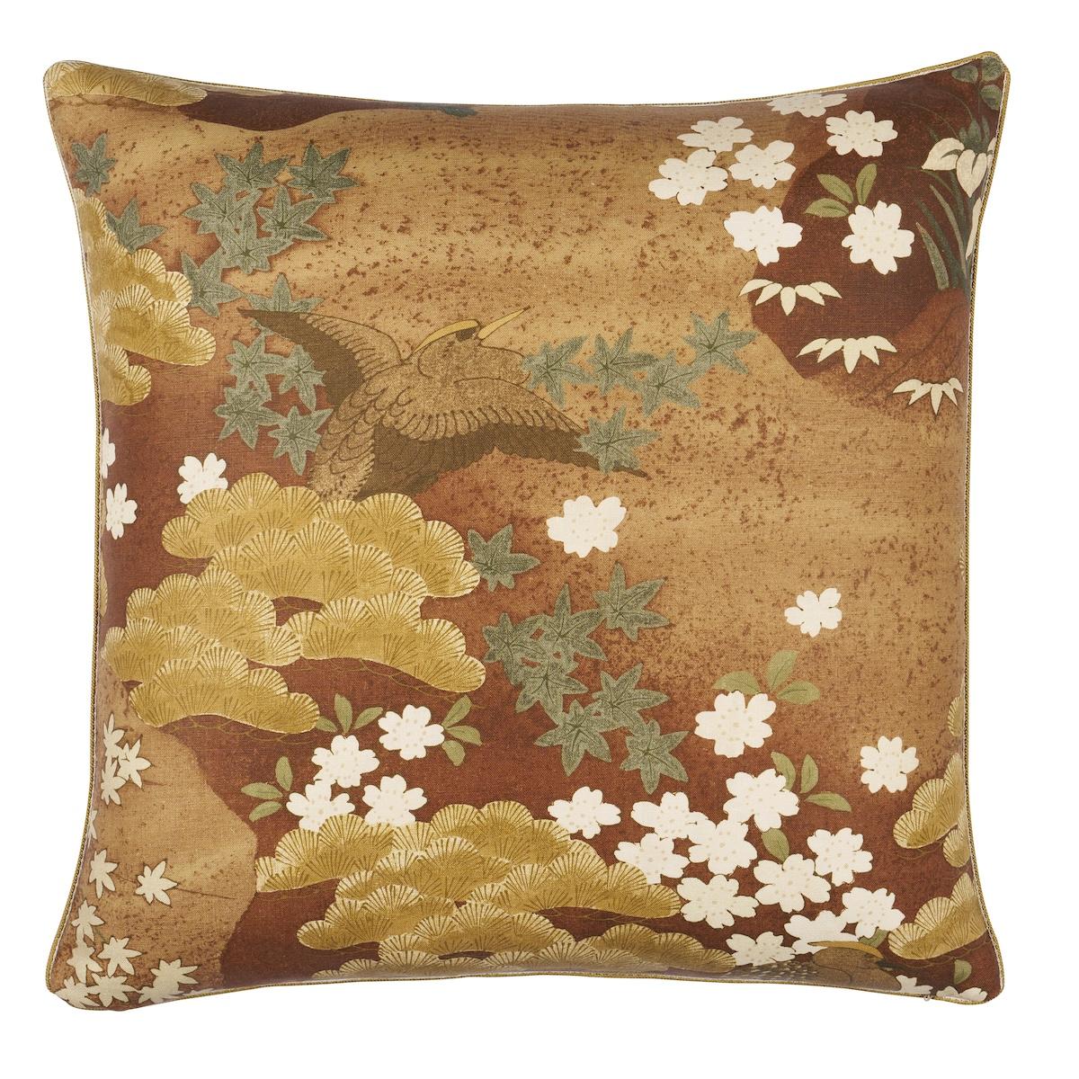 Schumacher Burgundy 18" x 18" Golden Hills Pillow