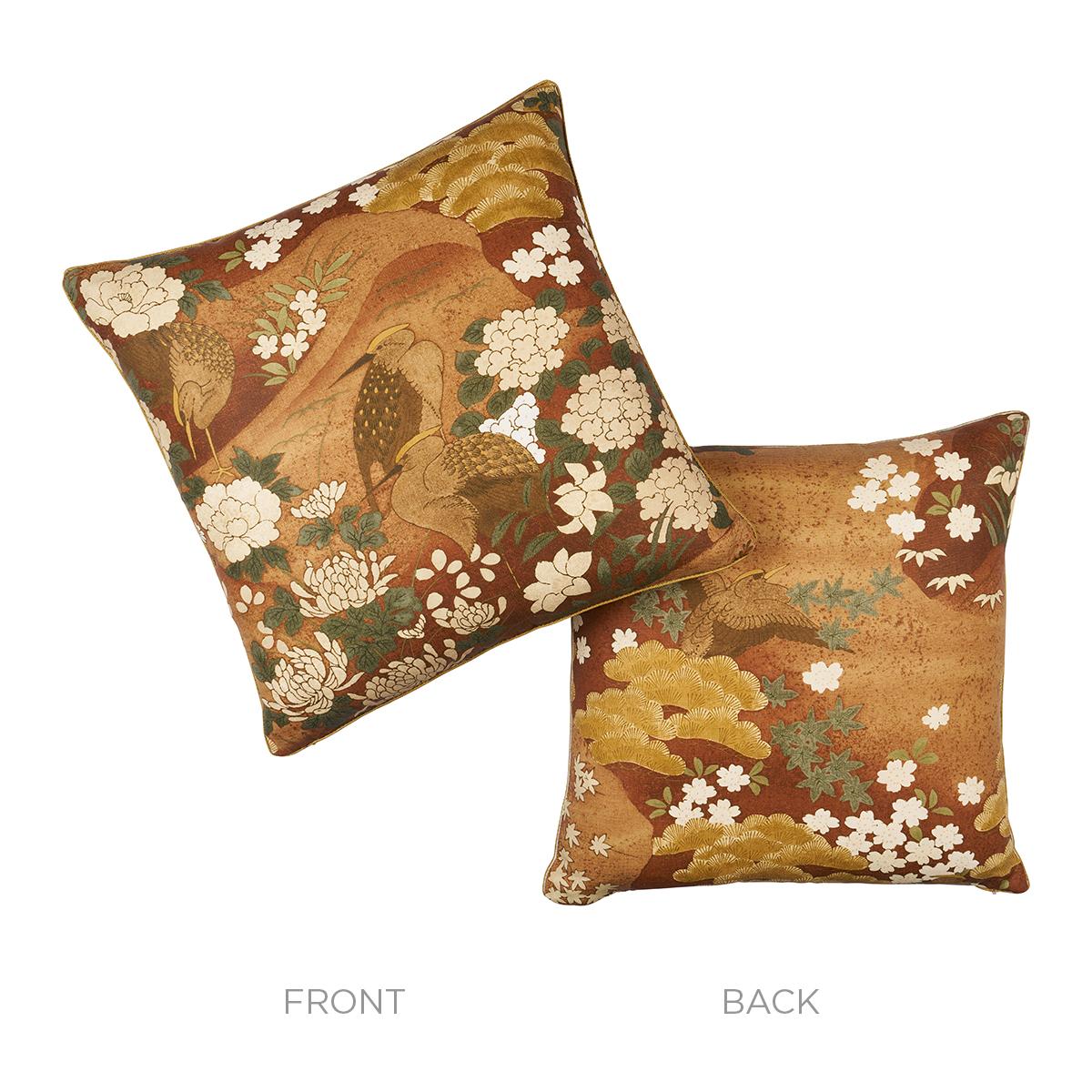 Schumacher Burgundy 18" x 18" Golden Hills Pillow
