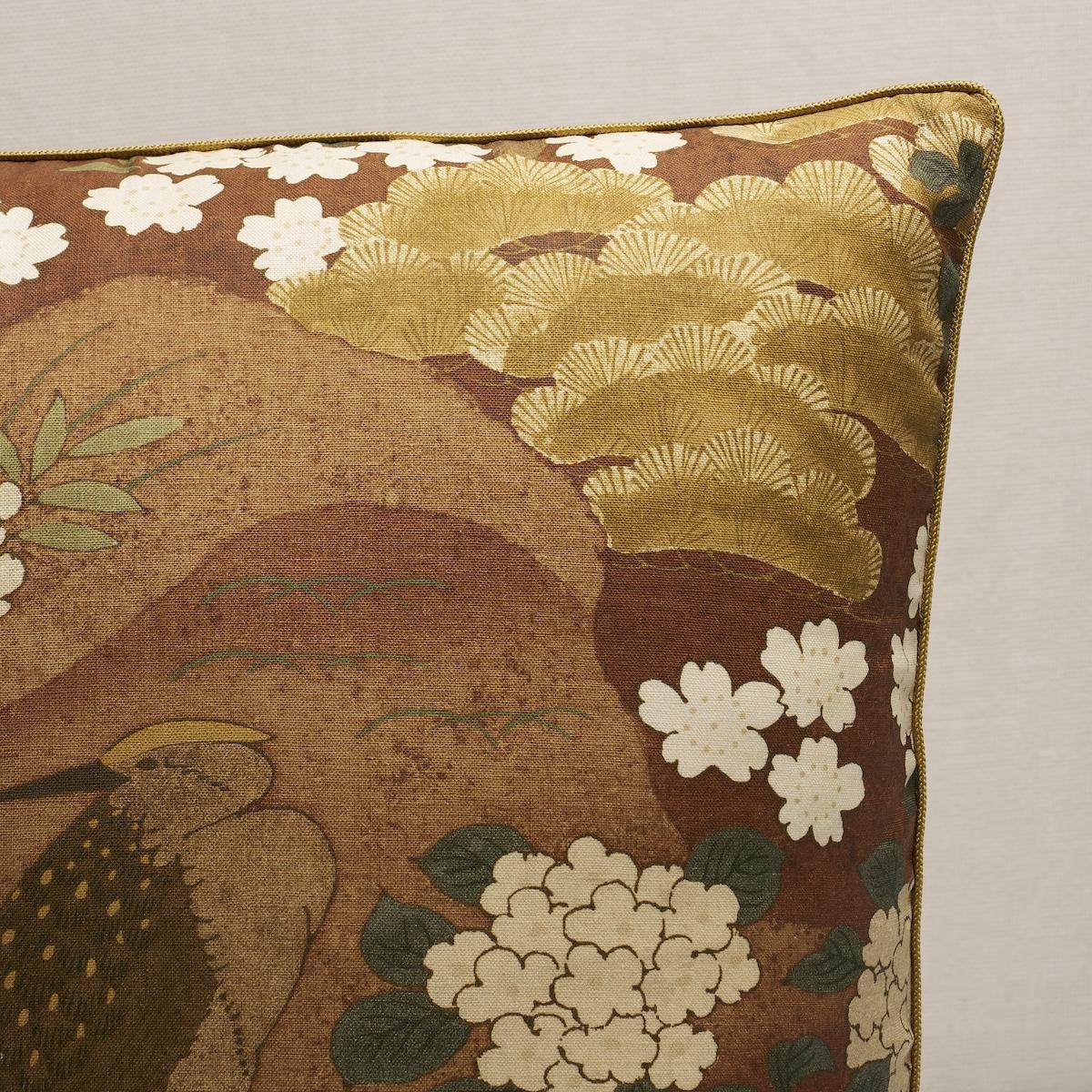 Schumacher Burgundy 18" x 18" Golden Hills Pillow