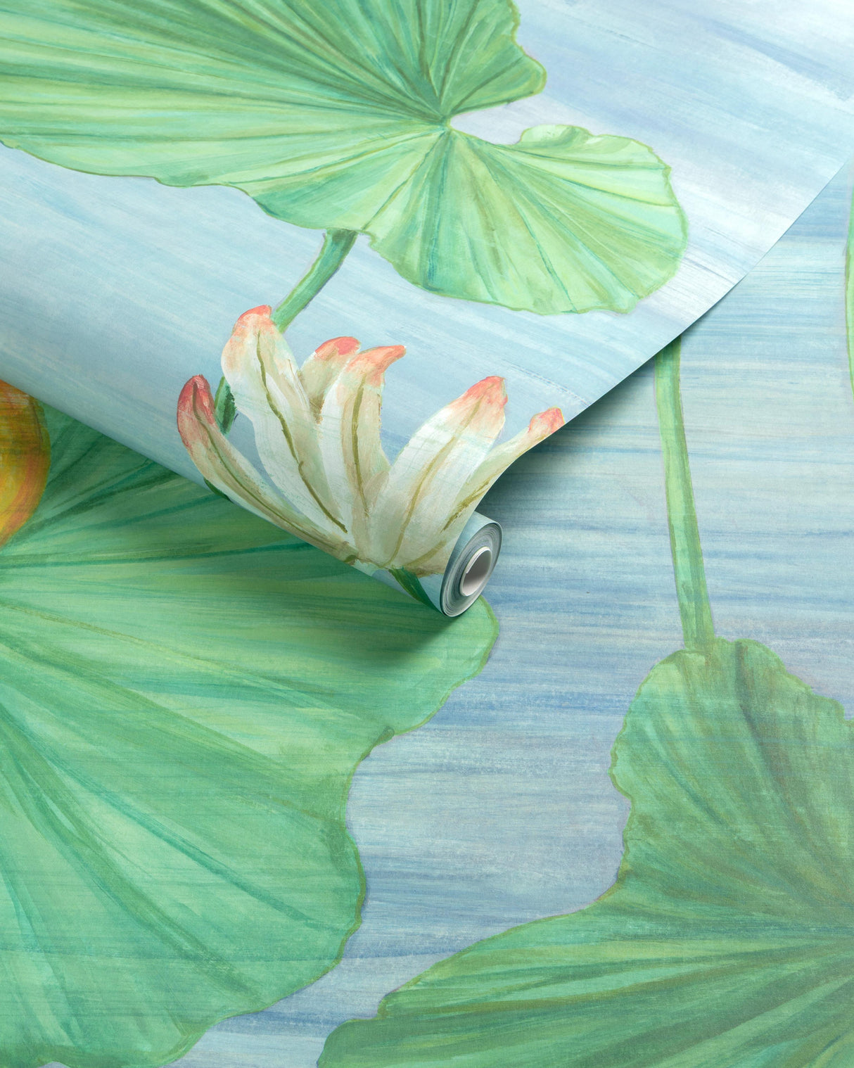 Brunschwig & Fils KOI POND MURAL TEAL Wallpaper