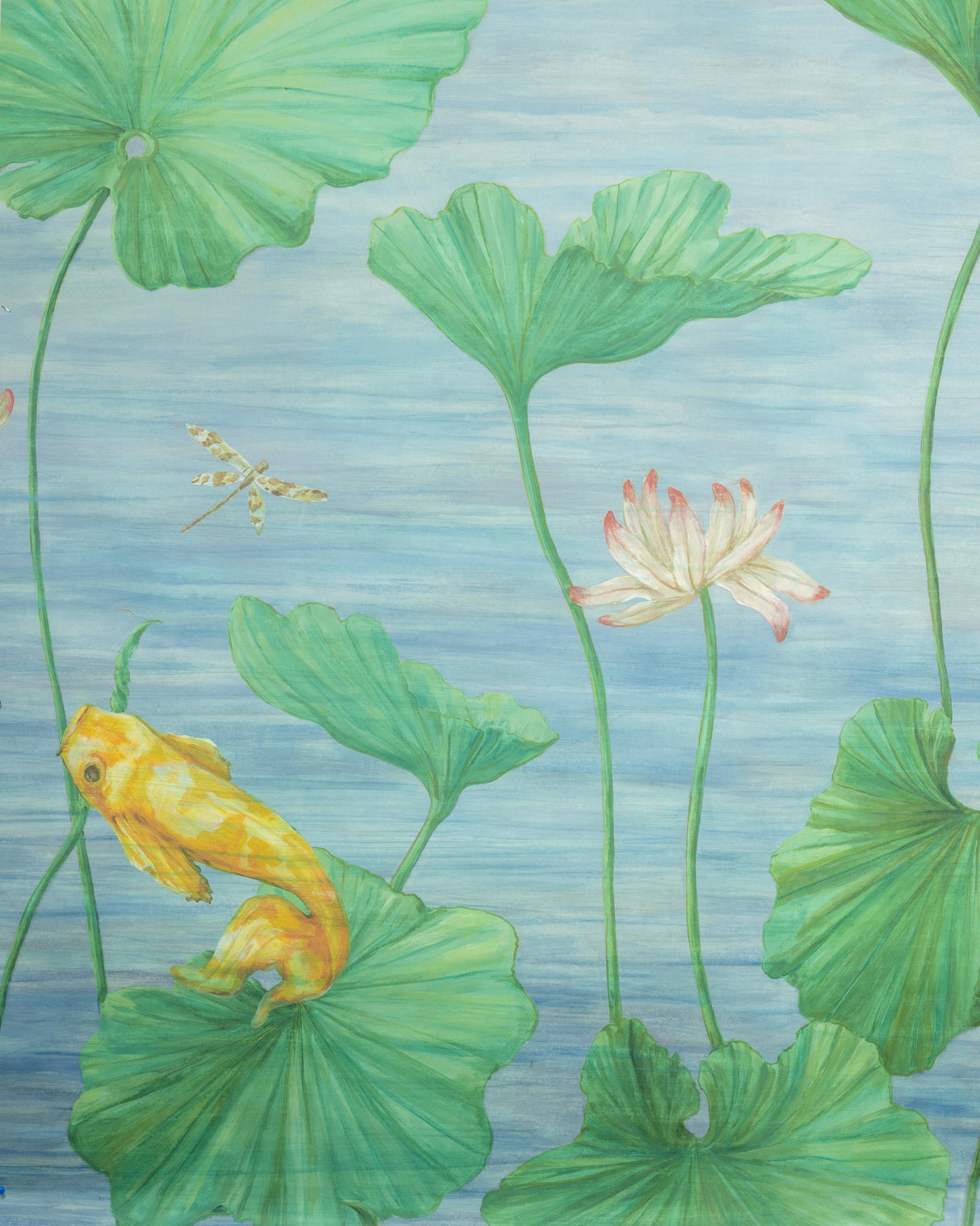 Brunschwig & Fils KOI POND MURAL BLUE Wallpaper