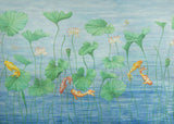 Brunschwig & Fils KOI POND MURAL BLUE Wallpaper