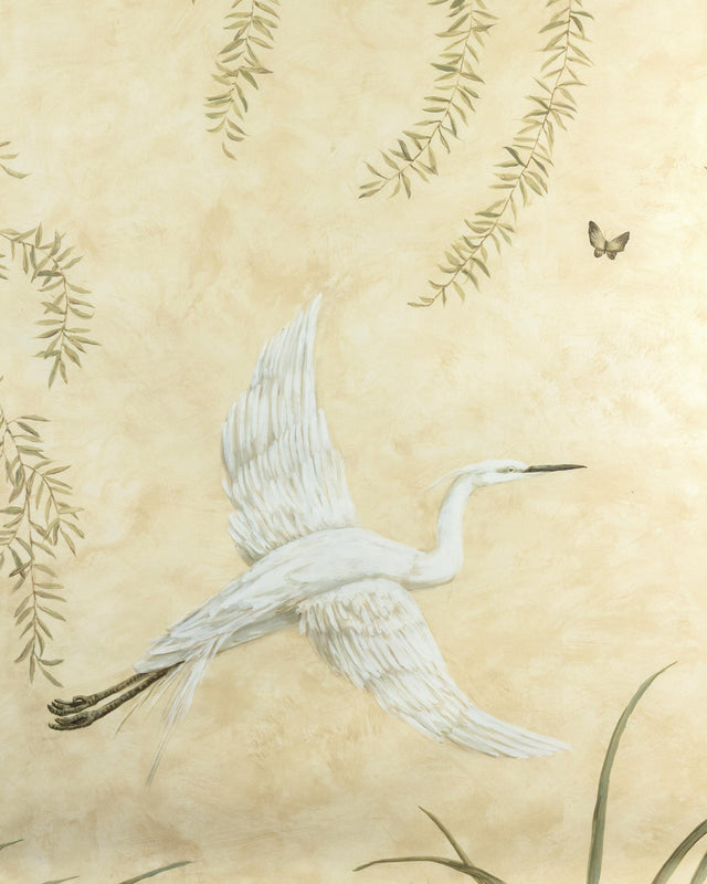 Brunschwig & Fils EGRET MARSH MURAL SAND Wallpaper