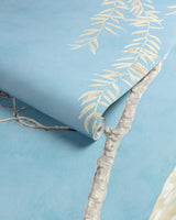 Brunschwig & Fils EGRET MARSH MURAL BLUE Wallpaper