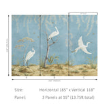 Brunschwig & Fils EGRET MARSH MURAL BLUE Wallpaper