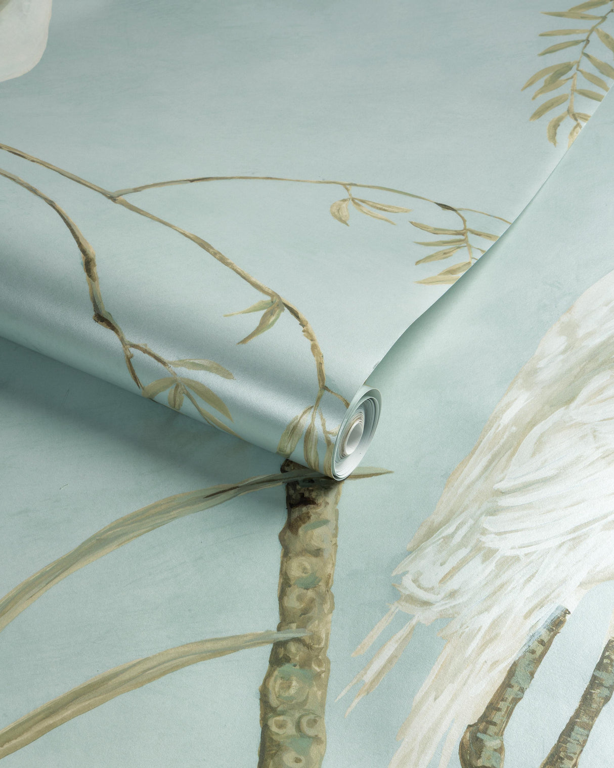 Brunschwig & Fils EGRET MARSH MURAL MET MIST Wallpaper