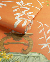 Brunschwig & Fils JARDIN YILI MURAL ORANGE Wallpaper