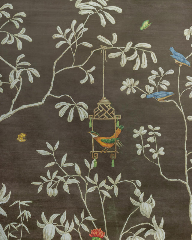 Brunschwig & Fils JARDIN YILI MURAL CHOCOLATE Wallpaper