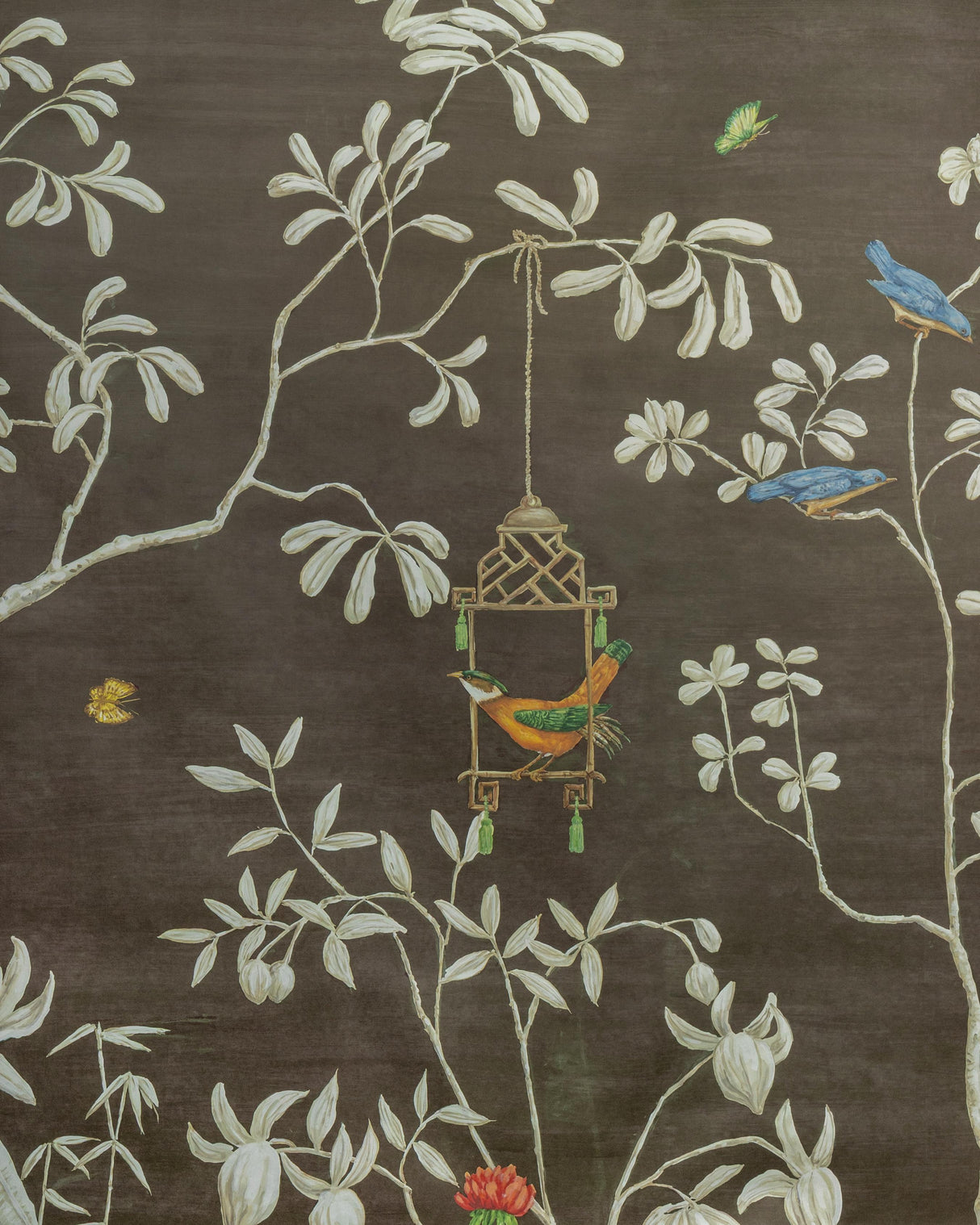 Brunschwig & Fils JARDIN YILI MURAL CHOCOLATE Wallpaper