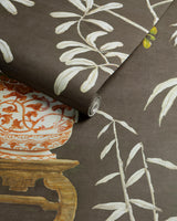 Brunschwig & Fils JARDIN YILI MURAL CHOCOLATE Wallpaper