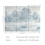 Brunschwig & Fils ARBRES MURAL BLUE Wallpaper