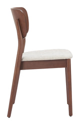 ZUO Kellua Dining Chair (Set of 2) Beige & Walnut