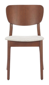 ZUO Kellua Dining Chair (Set of 2) Beige & Walnut