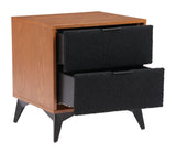 ZUO Zarif Nightstand Black & Walnut