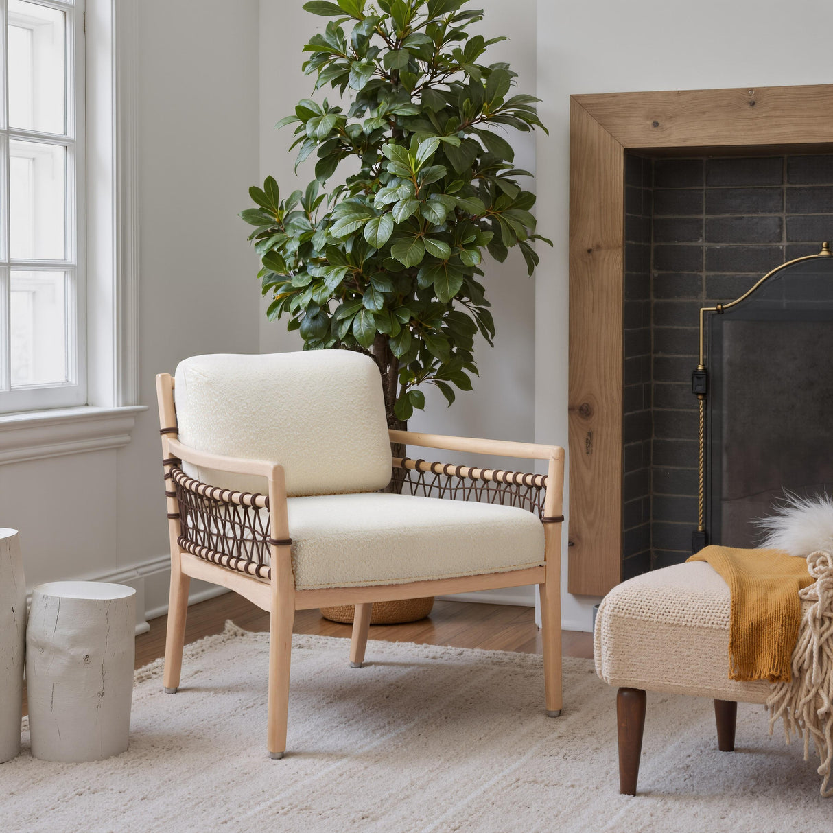 ZUO Wezly Accent Chair Ivory