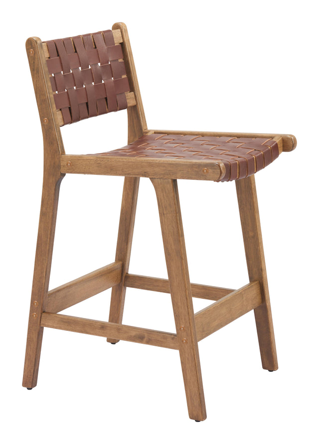 ZUO Feder Counter Stool (Set of 2) Brown