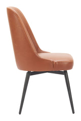 ZUO Keppel Swivel Dining Chair (Set of 2) Brown