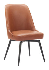 ZUO Keppel Swivel Dining Chair (Set of 2) Brown