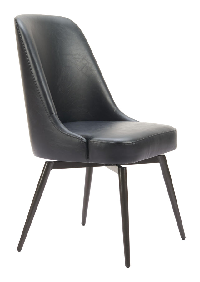 ZUO Keppel Swivel Dining Chair (Set of 2) Black