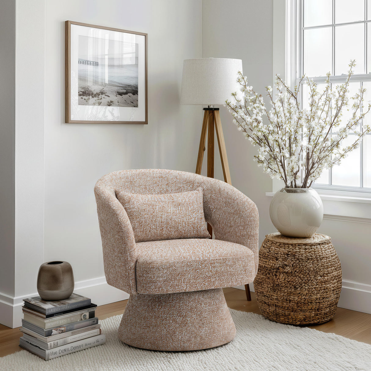 ZUO Liva Swivel Chair Frosty Brown