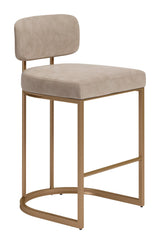 ZUO Velar Counter Stool (Set of 2) Beige & Bronze