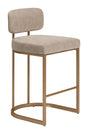 ZUO Velar Counter Stool (Set of 2) Beige & Bronze