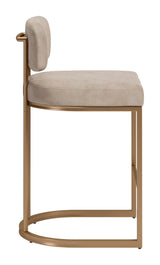 ZUO Velar Counter Stool (Set of 2) Beige & Bronze